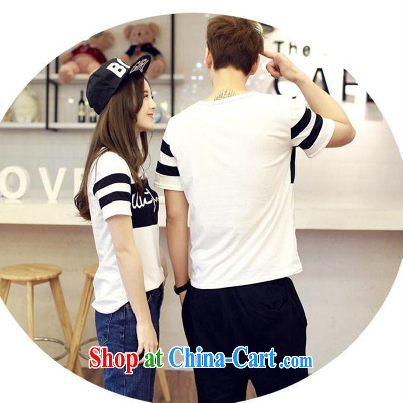 2015 couples new summer hit color stamp duty round-collar T fund flows between men and women Korean round-collar cultivating short-sleeved, serving white 2XL, American day gathered in accordance with (meitianyihuan), and, on-line shopping
