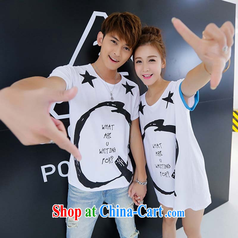 beach lovers with summer dresses 2015 new Korean version of the greater number of women summer half sleeve on cultivating their short-sleeved T-shirt white male XXL, the day to assemble (meitianyihuan), online shopping