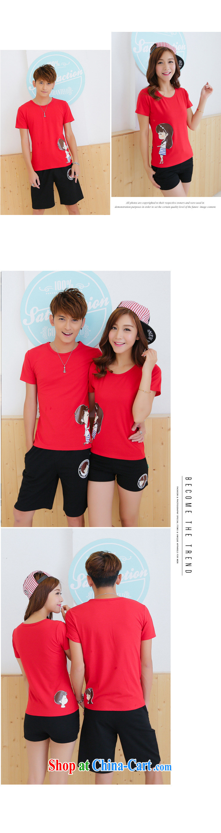 For Couples with summer Korean T shirts shorts Kit 2015 new short-sleeved qlz beach men and women with red T shirt + Black trousers male XXL pictures, price, brand platters! Elections are good character, the national distribution, so why buy now enjoy more preferential! Health