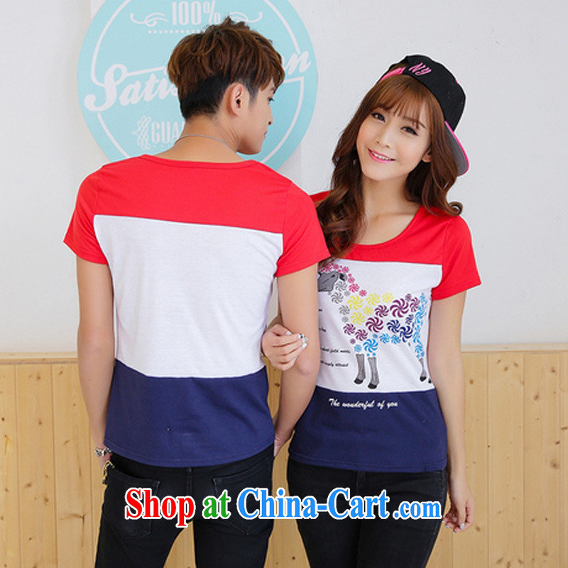 2015 beach couples with summer, new men and women half sleeve Korean Beauty couples short-sleeved T pension class students serving picture color XXL, the day to assemble (meitianyihuan), and shopping on the Internet