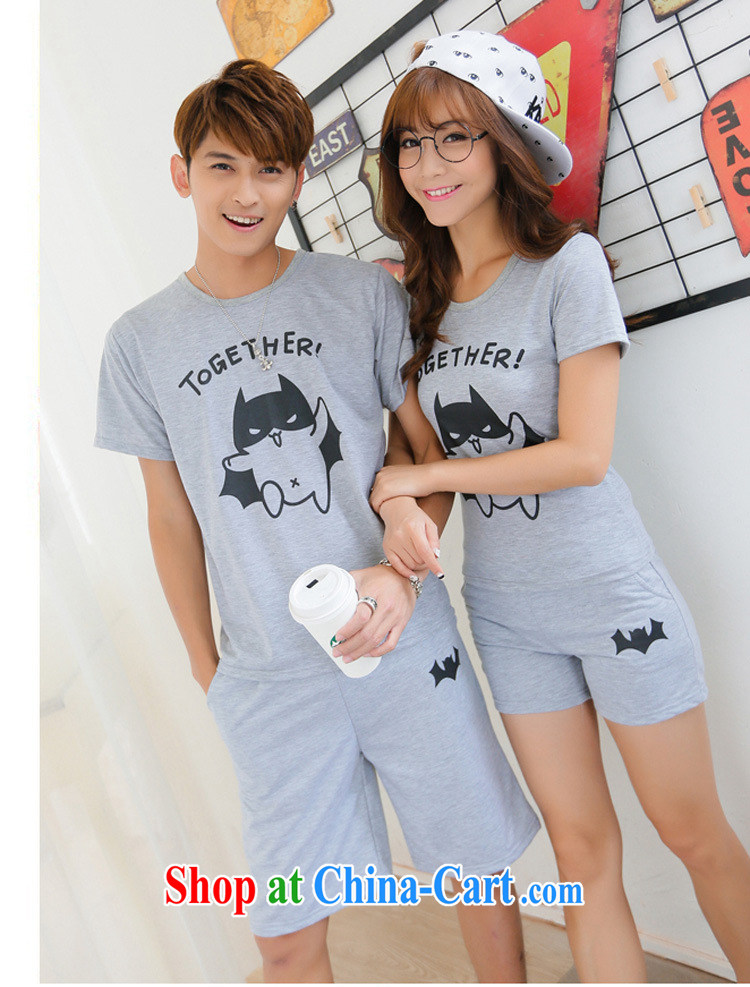 2015 Korean couples with summer men and women half sleeve kit qlz bat stamp short-sleeved pants class students serving red T shirt + black trousers men XXL pictures, price, brand platters! Elections are good character, the national distribution, so why buy now enjoy more preferential! Health
