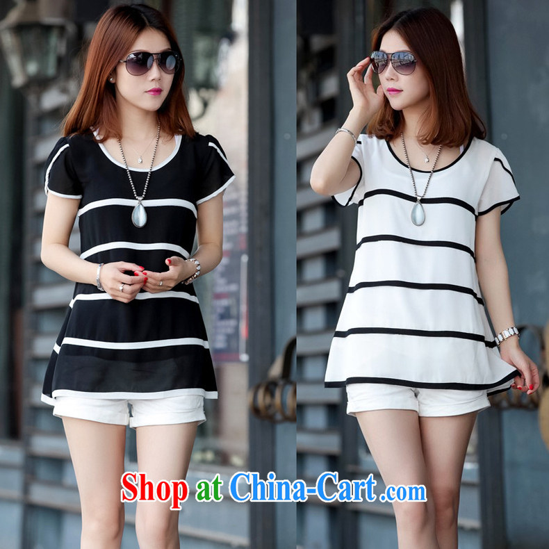 2015 New Beauty video thin loose the fat XL T shirts summer, short-sleeved snow woven shirts Ladies black 2 XL pictures, price, brand platters! Elections are good character, the national distribution, so why buy now enjoy more preferential! Health