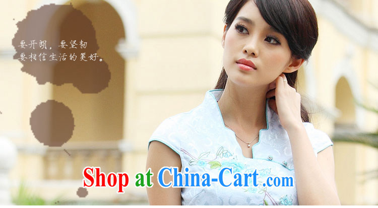 The opportunity of Yi 2015 cheongsam dress summer summer new stylish short retro stamp beauty dresses, blue XL pictures, price, brand platters! Elections are good character, the national distribution, so why buy now enjoy more preferential! Health