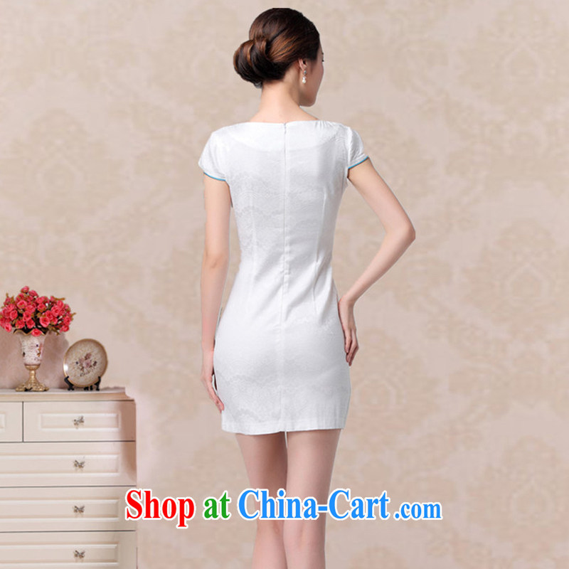 light at the retro girl summer embroidered short, dresses, fashionable round-collar dresses, dresses AQE 807 blue XXL, light (at the end QM), shopping on the Internet