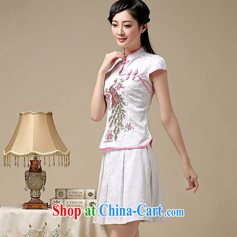 light at the cheongsam Kit two kits Summer Institute retro style modern Korea Tang replace AQE 8022 white XXL, light (at the end) QM, shopping on the Internet