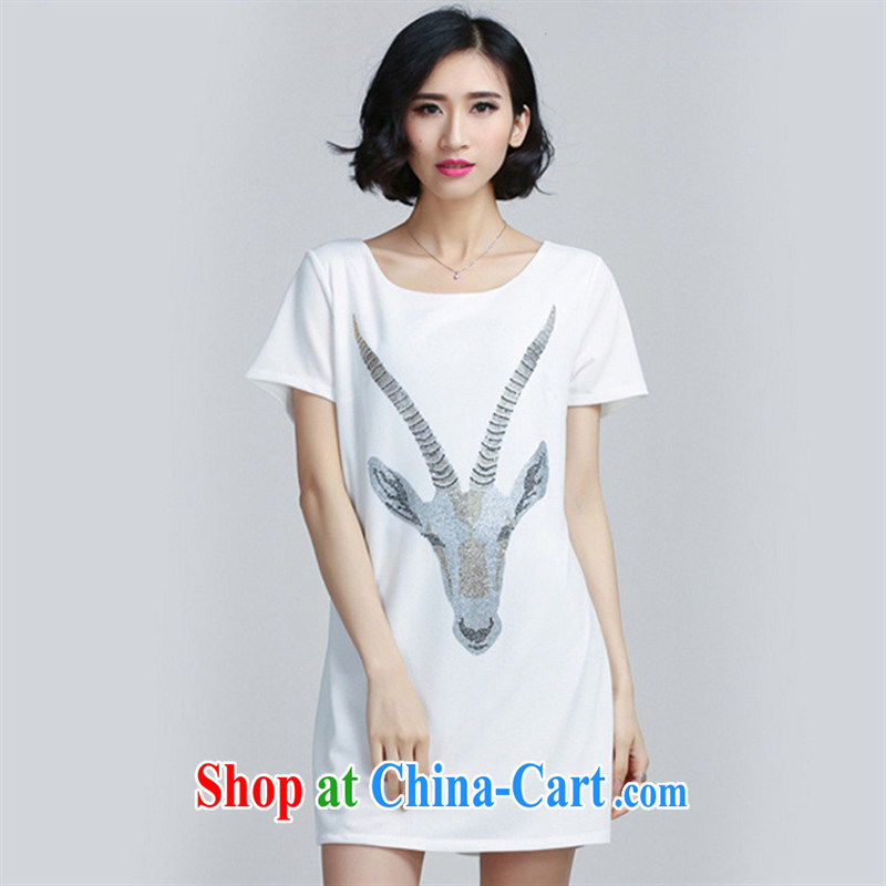 2015 summer high-end tilt head hot drill large, thick MM 200 Jack dress black large code L, the United States and in accordance with day together (meitianyihuan), shopping on the Internet