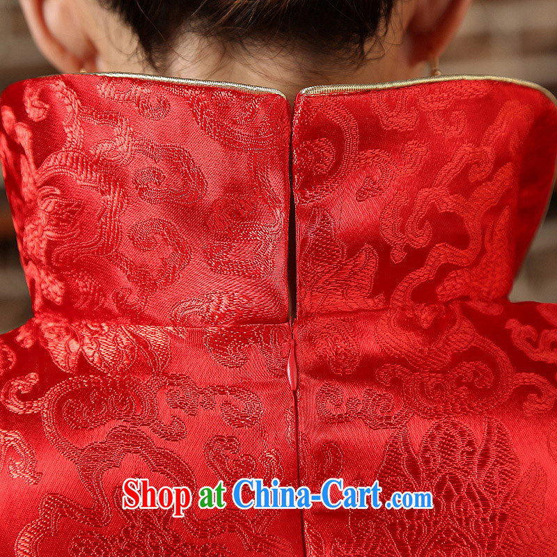 2015 lace improved cheongsam beauty at Merlion length, cuff in late, high-collar bows welcome wedding red XXL, Diane M Qi, shopping on the Internet