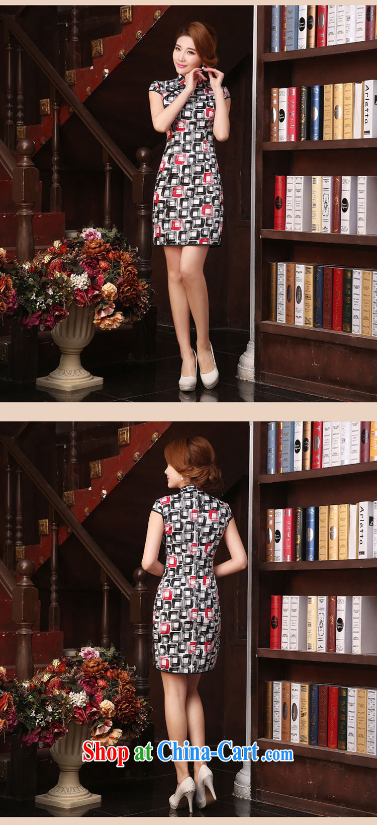Dresses 2015 spring and summer new heavy silk sauna antique Silk Cheongsam dress short cheongsam dress cheongsam black XXL pictures, price, brand platters! Elections are good character, the national distribution, so why buy now enjoy more preferential! Health