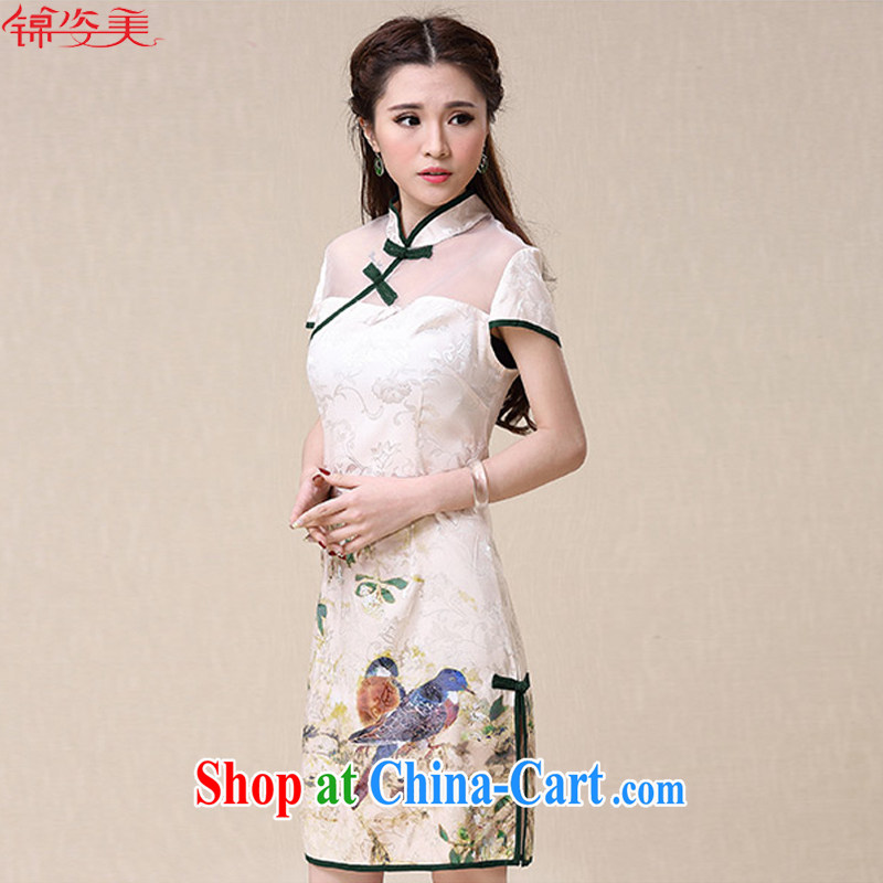 kam beauty summer 2015 New China wind National wind cultivating high-end elegant double-yi cheongsam dress M 1395 photo color L, Kam beauty (JZM), online shopping