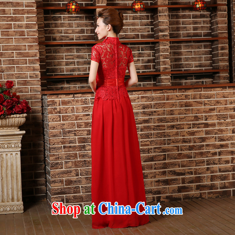 2015 New Red bridal toast serving short-sleeved short-sleeve style Long, Sau San wedding dresses dress spring and summer red XXL, Diane M-kay, shopping on the Internet