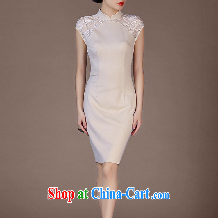 Vasco da Gama, The 2015 summer new cheongsam dress attire lace sleeveless package and dresses apricot XXXL pictures, price, brand platters! Elections are good character, the national distribution, so why buy now enjoy more preferential! Health
