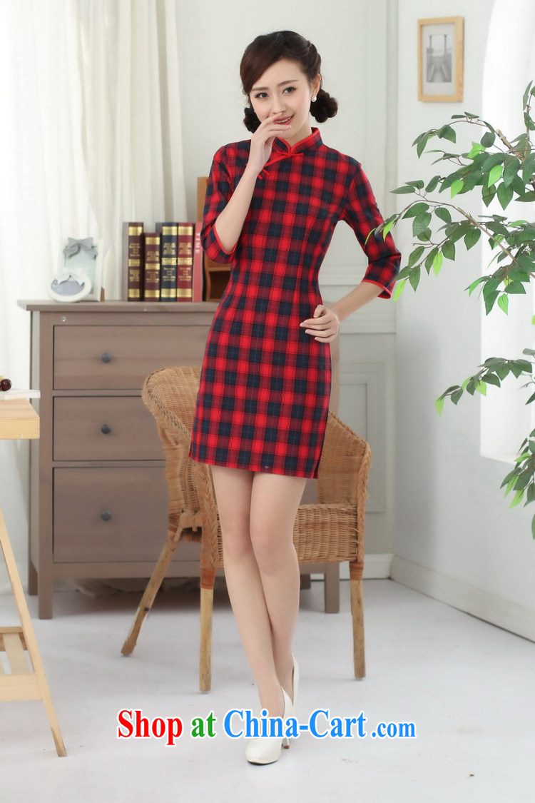 Take the Chinese qipao summer new female Chinese Korea improved, for the hard-pressed cotton plaid cuff in goods such as the color 2 XL pictures, price, brand platters! Elections are good character, the national distribution, so why buy now enjoy more preferential! Health