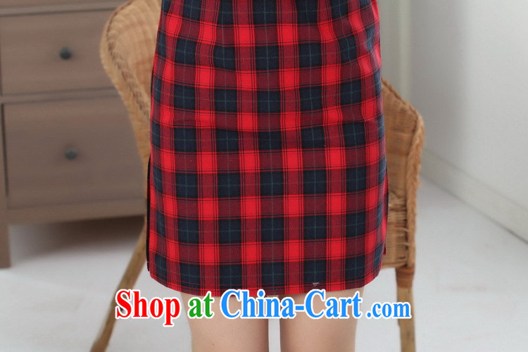 Bin Laden smoke-free Chinese qipao summer new female Chinese Korea improved, for the hard-pressed cotton plaid cuff in goods such as the color 2 XL pictures, price, brand platters! Elections are good character, the national distribution, so why buy now enjoy more preferential! Health