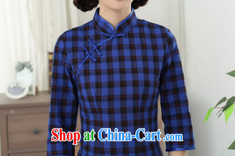 Bin Laden smoke new Chinese cheongsam dress Chinese improved, for the hard-pressed Korea arts tartan cotton in qipao cuff figure color 2 XL pictures, price, brand platters! Elections are good character, the national distribution, so why buy now enjoy more preferential! Health