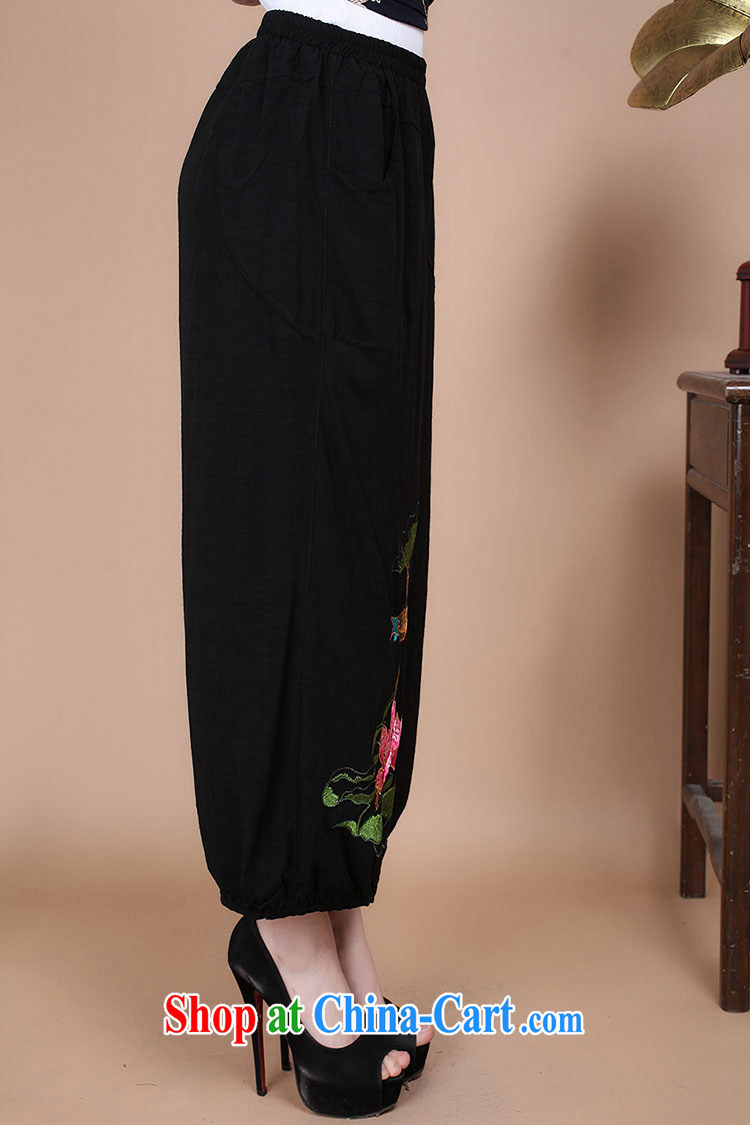 Yu Hong-yeon summer 2015 new Chinese Ethnic Wind mother with leisure beauty retro short pants embroidered rug pants female black M pictures, price, brand platters! Elections are good character, the national distribution, so why buy now enjoy more preferential! Health
