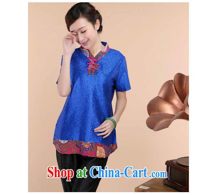 Yu Hong Yeon 2015 spring and summer new high-end silk wrinkled mother loaded the code short-sleeved T-shirt blue XL pictures, price, brand platters! Elections are good character, the national distribution, so why buy now enjoy more preferential! Health