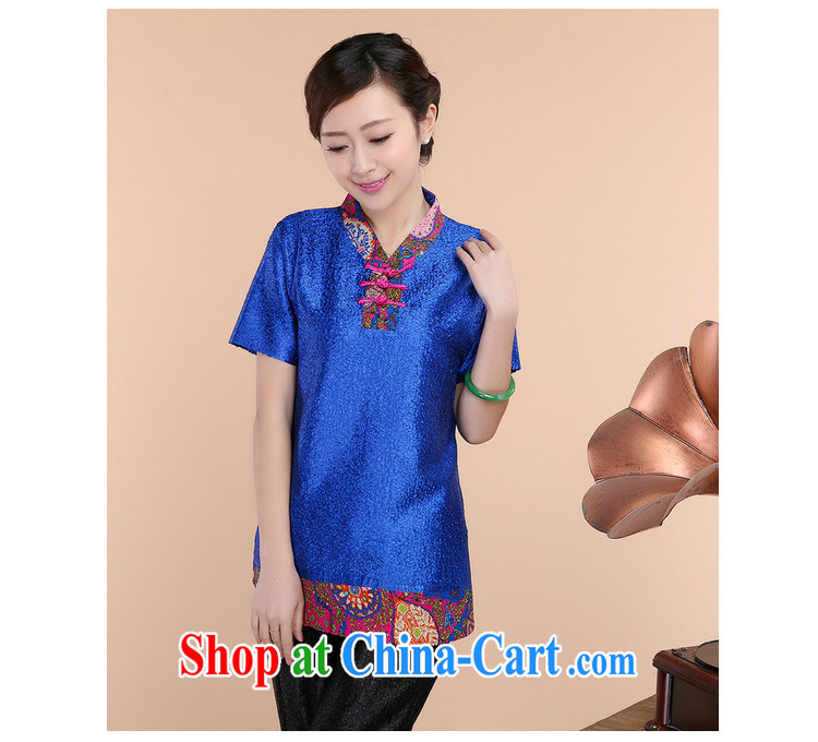 Yu Hong Yeon 2015 spring and summer new high-end silk wrinkled mother loaded the code short-sleeved T-shirt blue XL pictures, price, brand platters! Elections are good character, the national distribution, so why buy now enjoy more preferential! Health