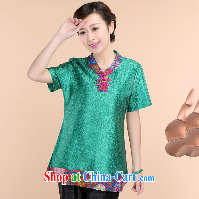 Yu Xiang Yu-na 2015 spring and summer new high-end silk wrinkled MOM load the code short-sleeved T-shirt blue XL, Yu Hong-yeon (yuxiangyan), online shopping