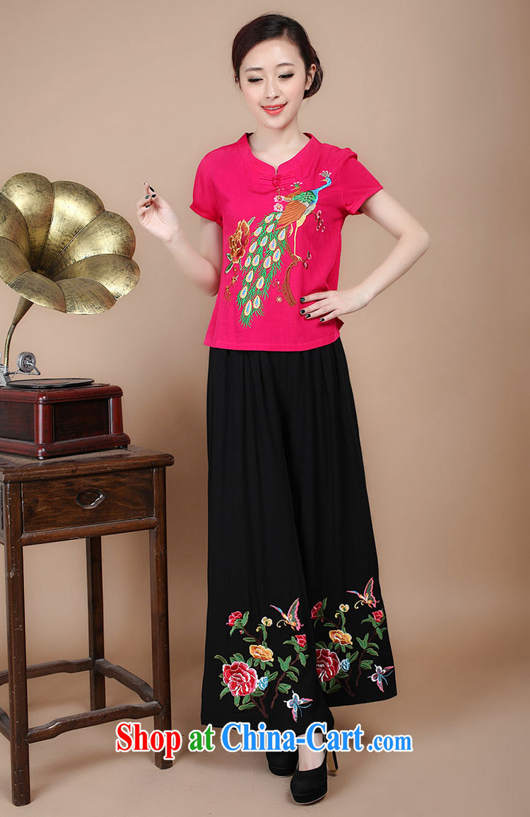 Yu Xiang Yu-na retro embroidered Ethnic Wind female Tang fitted T-shirt XL Peacock embroidery cotton Ma T shirts female Green XL pictures, price, brand platters! Elections are good character, the national distribution, so why buy now enjoy more preferential! Health