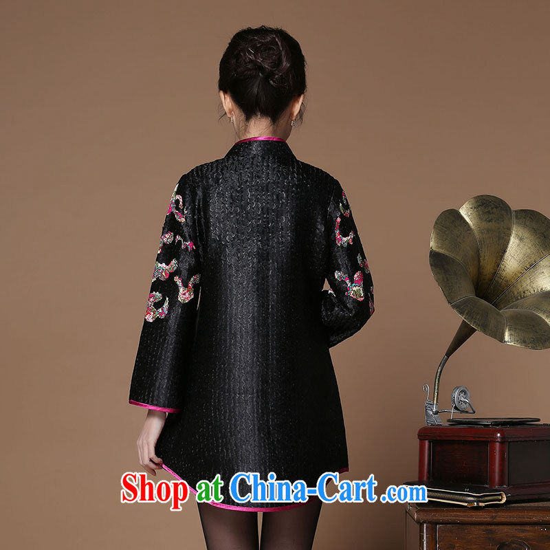 Yu Xiang Yu-na Ethnic Wind women 2015 spring new retro silk wrinkled Tang jackets Chinese 9 sleeveless black XXXL, Yu Hong-yeon (yuxiangyan), online shopping