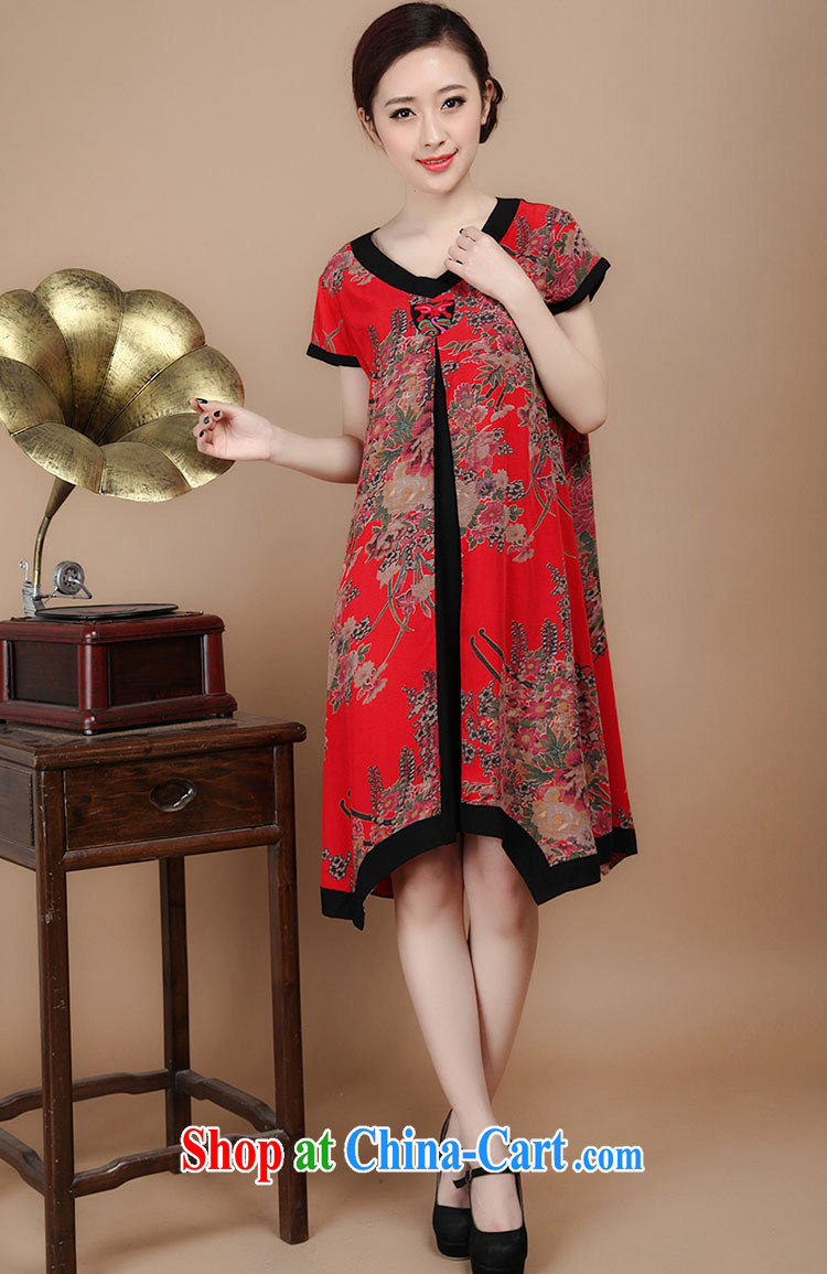Yu Hong-yeon summer 2015 new middle-aged and older women with pure cotton retro MOM load the middle-aged, short-sleeved dresses black XXL pictures, price, brand platters! Elections are good character, the national distribution, so why buy now enjoy more preferential! Health