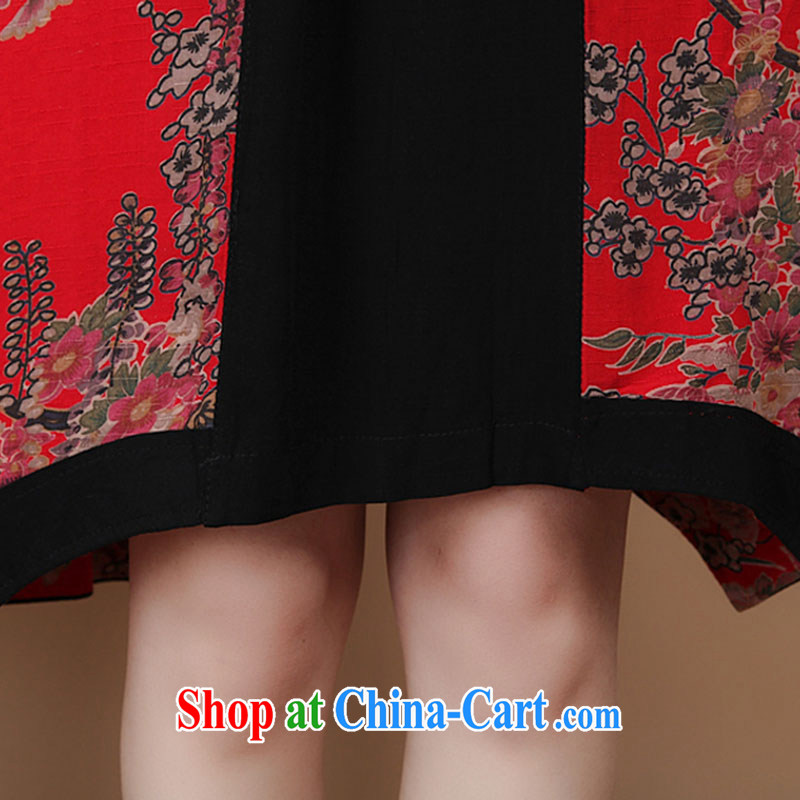 Yu Xiang Yu-na 2015 summer new, middle-aged and older women with pure cotton retro MOM load the middle-aged, short-sleeved dresses black XXL, Yu Hong-yeon (yuxiangyan), online shopping