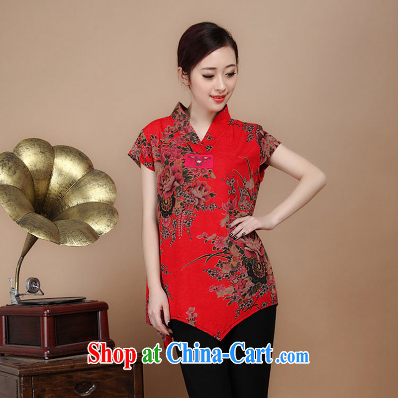 Yu Hong-yeon summer 2015 National wind mother load Tang with leisure the code and indeed, long, short-sleeved shirt T-shirt T-shirt woman black L, Yu Hong-yeon (yuxiangyan), shopping on the Internet