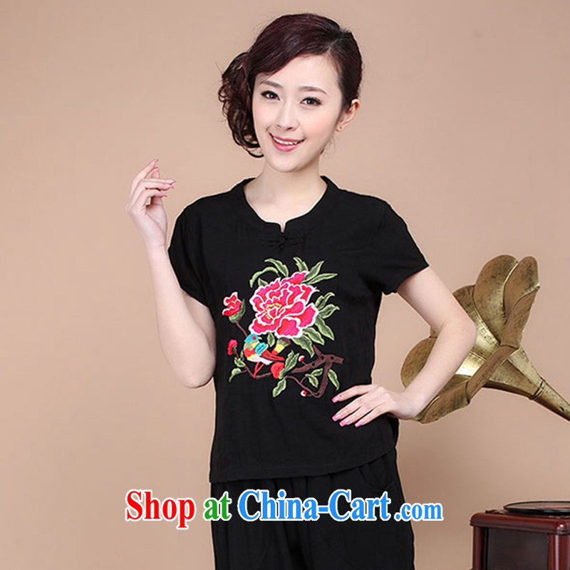 Yu Xiang Yu-na 2015 New National wind female summer embroidery antique style Chinese beauty T-shirt cool embroidered short sleeved T-shirt red M, Yu Hong-yeon (yuxiangyan), online shopping
