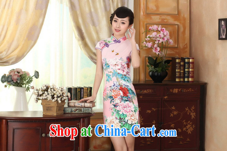spend the summer new female cheongsam Chinese Chinese improved, for a tight Peony silk short cheongsam dress such as the color 2 XL pictures, price, brand platters! Elections are good character, the national distribution, so why buy now enjoy more preferential! Health