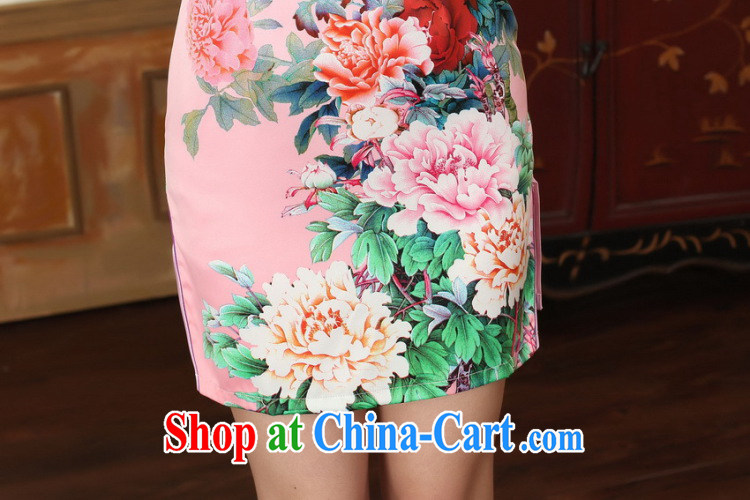 spend the summer new female cheongsam Chinese Chinese improved, for a tight Peony silk short cheongsam dress such as the color 2 XL pictures, price, brand platters! Elections are good character, the national distribution, so why buy now enjoy more preferential! Health