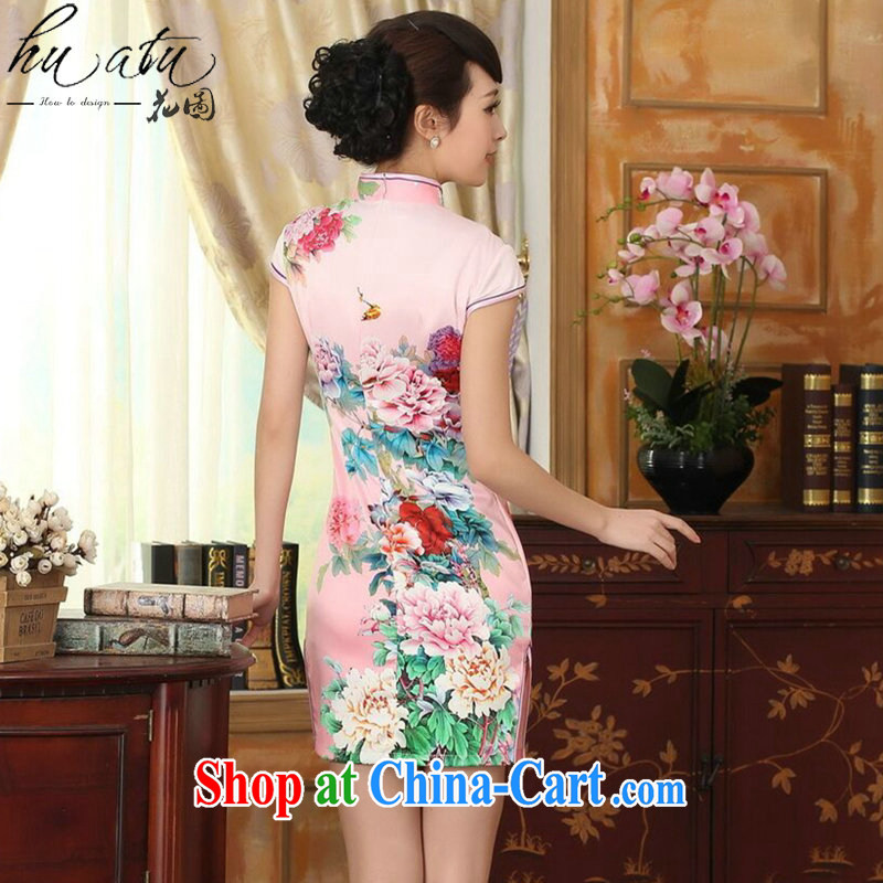 spend the summer with new female cheongsam Chinese Chinese improved, for a tight Peony silk short cheongsam dress such as the color 2 XL, spend figure, shopping on the Internet