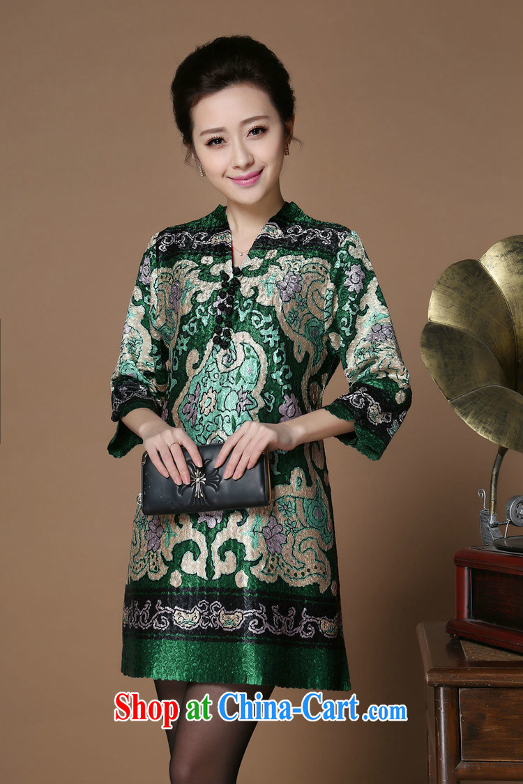 The Timorese Connie 2015 spring and summer, the Tang is the code is silk wrinkled, long, 5 cuff jacket green XXXL pictures, price, brand platters! Elections are good character, the national distribution, so why buy now enjoy more preferential! Health