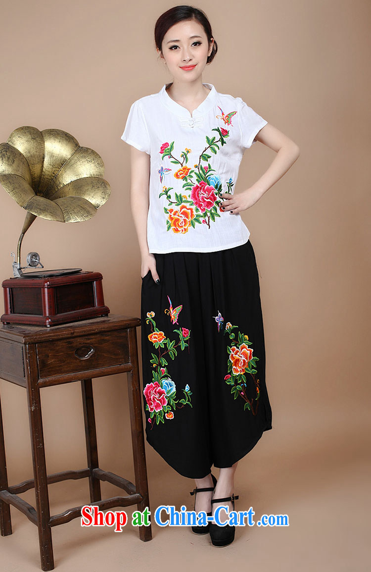 The Timor Ms. Anne Tang replace summer T-shirt retro embroidery t-shirt large, cotton the ethnic wind loose T-shirts female black XXL pictures, price, brand platters! Elections are good character, the national distribution, so why buy now enjoy more preferential! Health