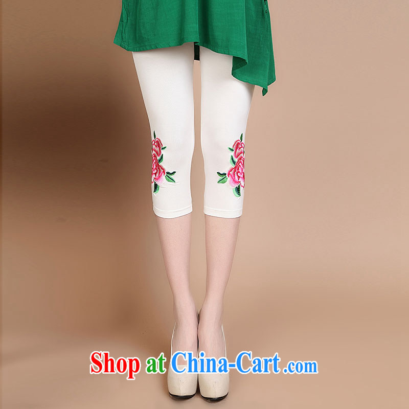 The Timorese Anne summer 2015 new cotton embroidered tight 100 ground castor tight solid pants female Green XXXL, the Timorese Connie, shopping on the Internet