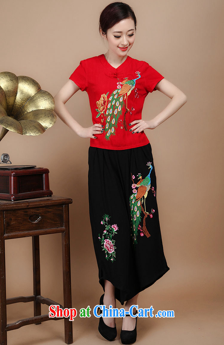 The Timorese Connie retro embroidered Ethnic Wind female Tang fitted T-shirt XL Peacock embroidery cotton Ma T shirts female Green XL pictures, price, brand platters! Elections are good character, the national distribution, so why buy now enjoy more preferential! Health