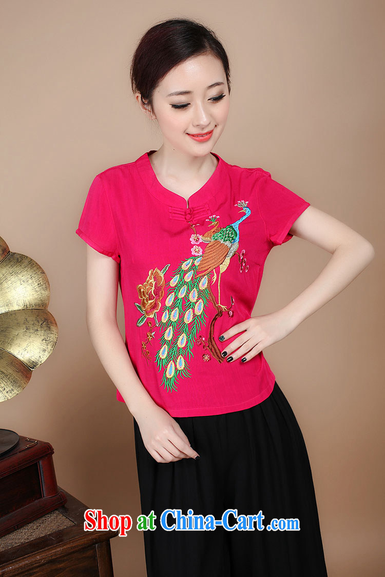 The Timorese Connie retro embroidered Ethnic Wind female Tang fitted T-shirt XL Peacock embroidery cotton Ma T shirts female Green XL pictures, price, brand platters! Elections are good character, the national distribution, so why buy now enjoy more preferential! Health