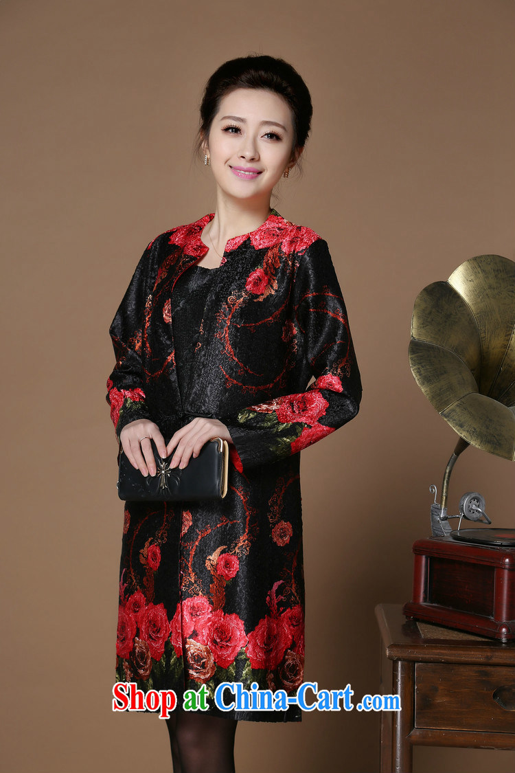 The Timorese Connie 2015 spring women's coats high quality large, stamp duty is silk wrinkled collars retro Tang in long-coat of blue and red XL pictures, price, brand platters! Elections are good character, the national distribution, so why buy now enjoy more preferential! Health