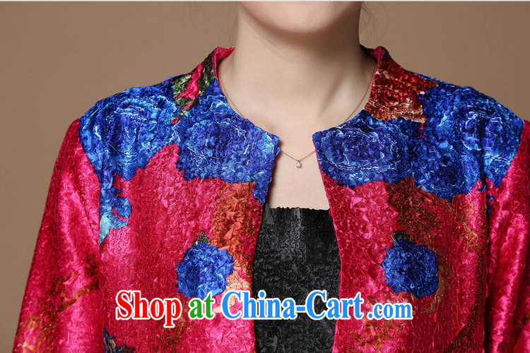 The Timorese Connie 2015 spring women's coats high quality large, stamp duty is silk wrinkled collars retro Tang in long-coat of blue and red XL pictures, price, brand platters! Elections are good character, the national distribution, so why buy now enjoy more preferential! Health