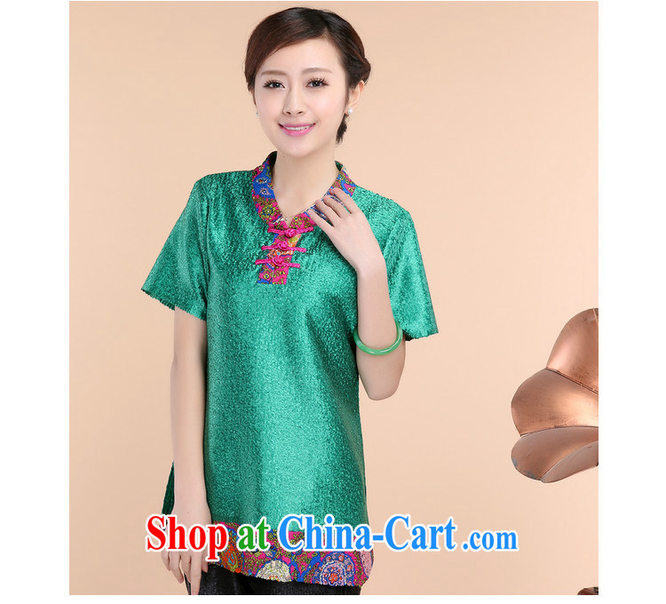 The Timorese Connie 2015 spring and summer new high-end silk wrinkled mother loaded the code short-sleeve T-shirt green XXL pictures, price, brand platters! Elections are good character, the national distribution, so why buy now enjoy more preferential! Health