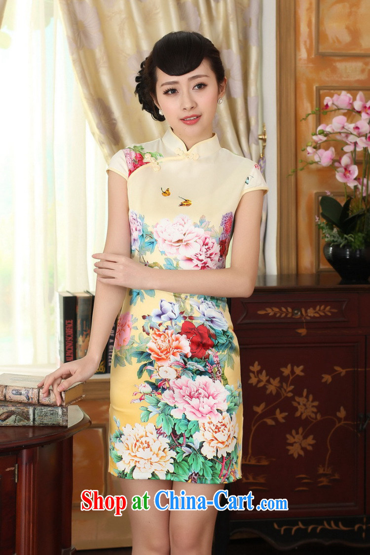 Take the new summer female elegance improved the color day Hong Kong Silk Chinese is a tight video thin short cheongsam as shown color 2 XL pictures, price, brand platters! Elections are good character, the national distribution, so why buy now enjoy more preferential! Health