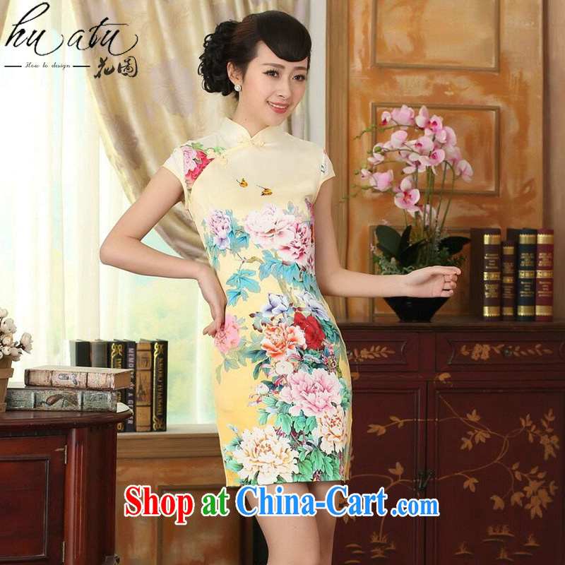 Take the new summer female elegance improved the color day Hong Kong Silk Chinese is a tight video thin short dresses such as the color 2 XL