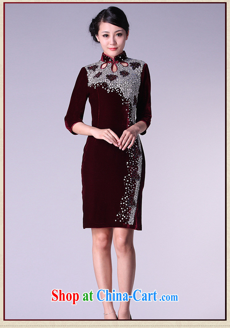 Shallow end, high-end gold velour cheongsam dress wedding dress MOM XL 7 cuff toast serving female AQE 813 purple cuff in XXXXL pictures, price, brand platters! Elections are good character, the national distribution, so why buy now enjoy more preferential! Health