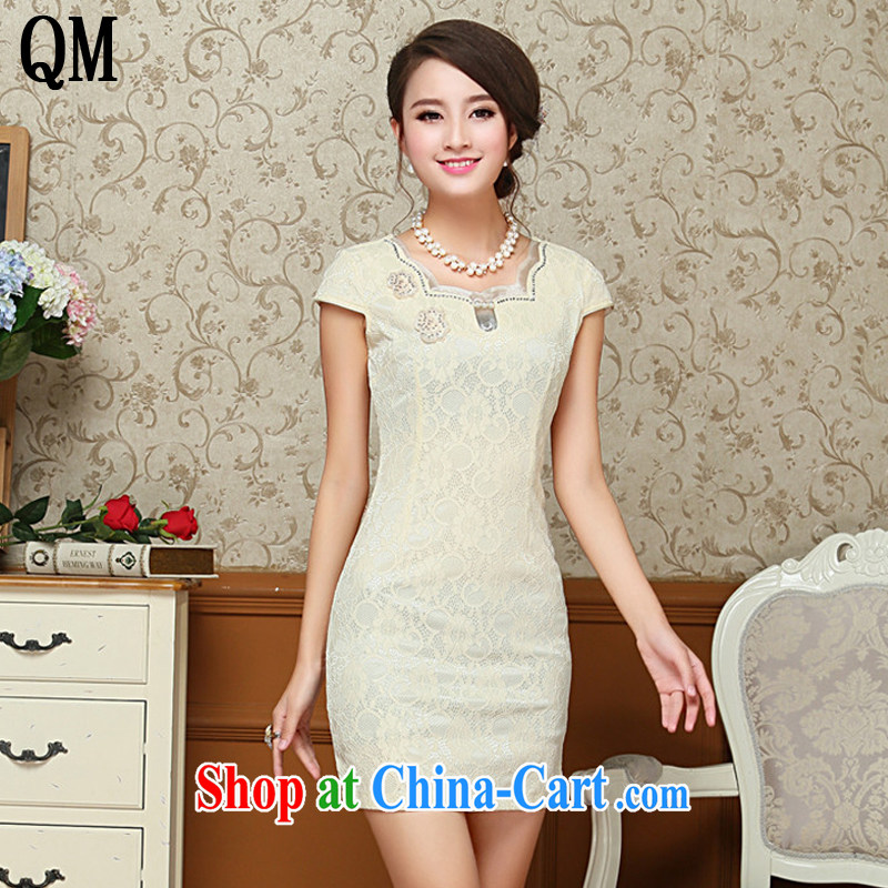 Shallow end decorated in summer, package and lace dresses, dresses elegance antique dresses Chinese AQE 801 apricot XXL