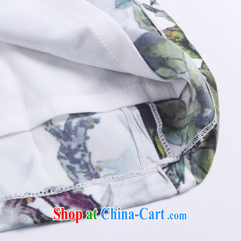 light at the 2015 summer, the heavy Silk Cheongsam dress retro cultivating short-sleeved sauna Silk Cheongsam dress AQE 013 green XXL, shallow end (QM), online shopping