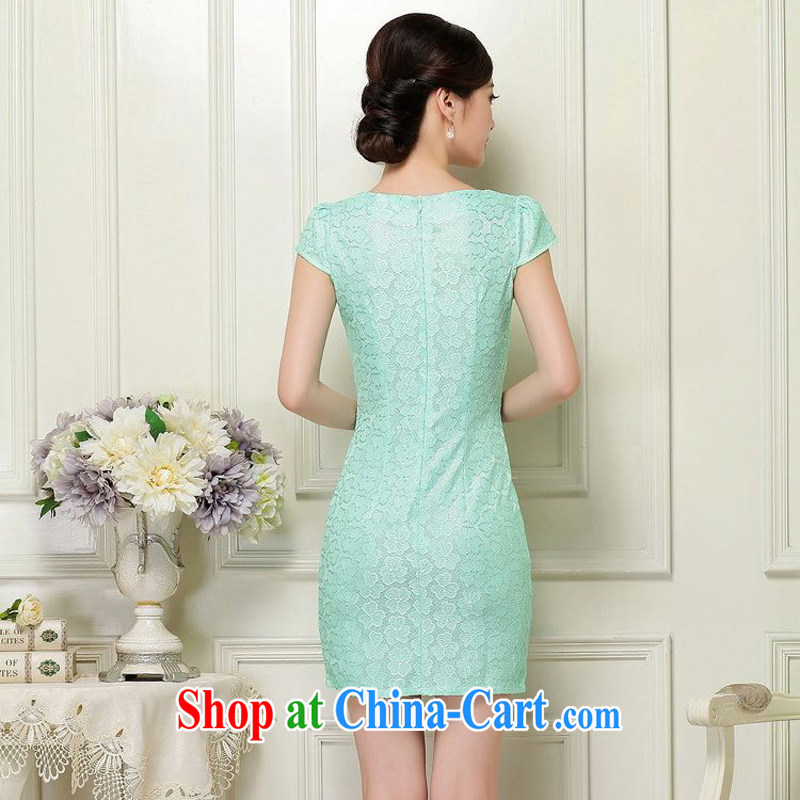 JA the 2015 summer on the new lady improved cheongsam lace short sleeves are not the rules for cultivating short cheongsam Chinese JAYT - 37 green XL, JA, and shopping on the Internet