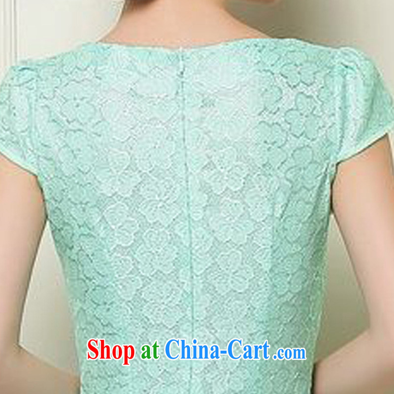 JA the 2015 summer on the new lady improved cheongsam lace short sleeves are not the rules for cultivating short cheongsam Chinese JAYT - 37 green XL, JA, and shopping on the Internet