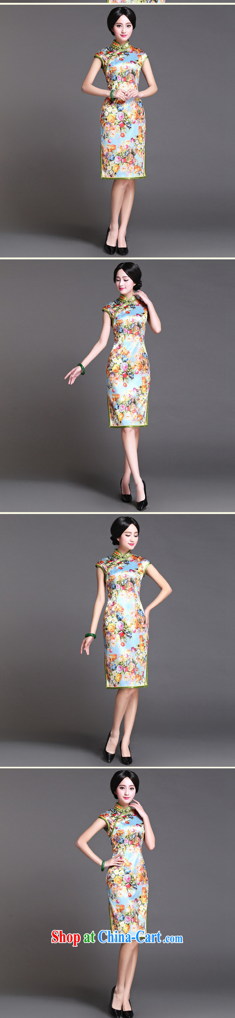 light at the retro style heavy Silk Cheongsam elegance short-sleeved, long robes AQE 017 Map Color XXXL pictures, price, brand platters! Elections are good character, the national distribution, so why buy now enjoy more preferential! Health