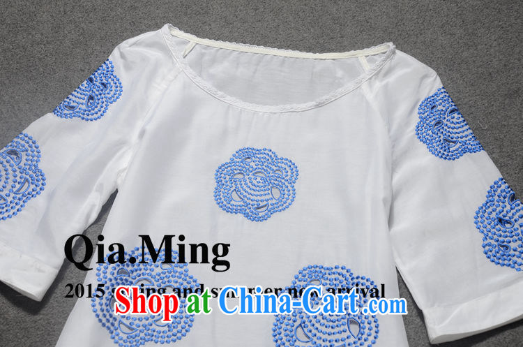 Ya-ting store 2015 European site spring new female embroidery Openwork simple solid color lounge loose A field T-shirt GC 3222 white XL pictures, price, brand platters! Elections are good character, the national distribution, so why buy now enjoy more preferential! Health