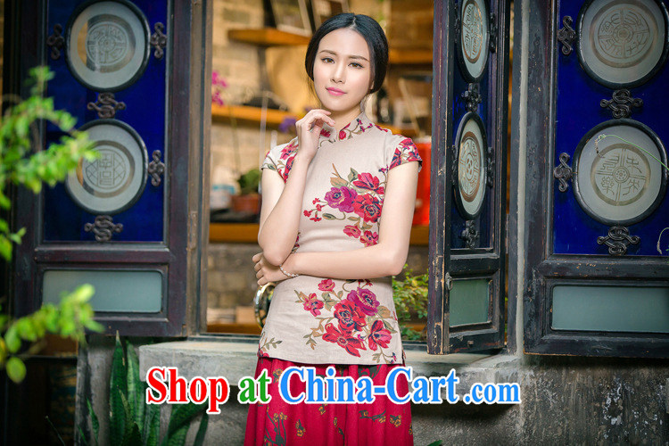 light cotton end the T-shirt-'s short-sleeved linen dresses up retro shirt AQE 2062 full XXL pictures, price, brand platters! Elections are good character, the national distribution, so why buy now enjoy more preferential! Health