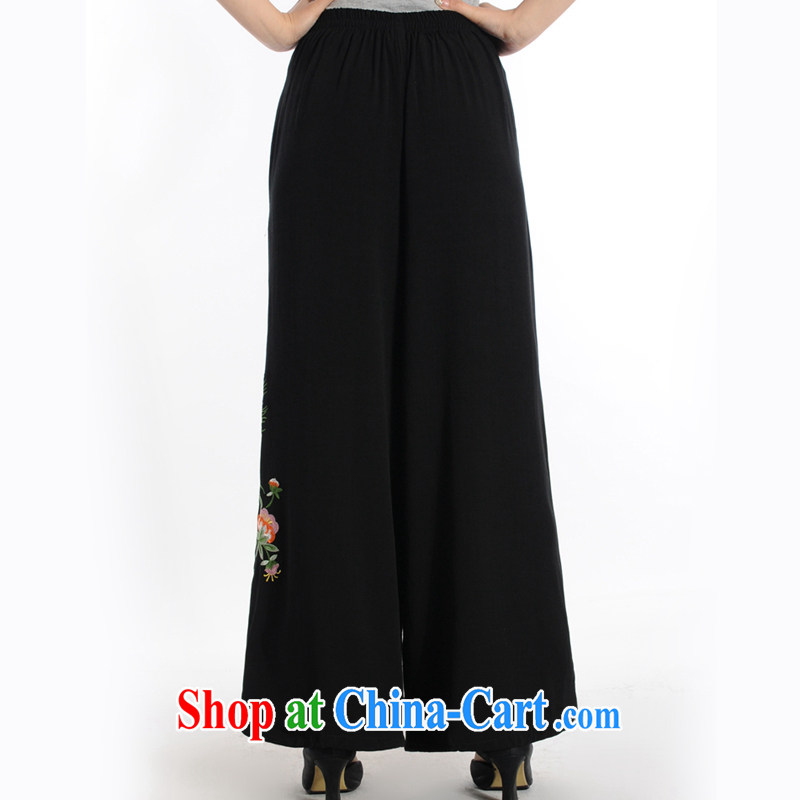 Al Gore, the 2015 middle-aged and older women the commission cotton pants antique Chinese Embroidery middle-aged ladies casual trousers MOM trousers HMR 120 - Peacock. XXXL, Al Gore, Al (genuoyi), shopping on the Internet